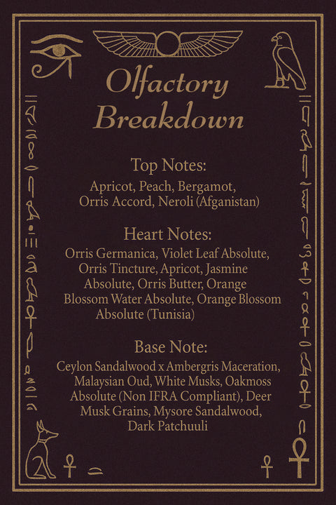 The Last Light in Thebes - Iris Galore, Apricot, Orris Root Tincture, Patchouli, Neroli (Afganistan), Sandalwood X Ambergris Maceration (Limited Edition of 30 Bottles Only) (November 1st 2025 Release)